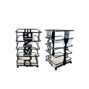 Porta vajilla de metal/madera JO-108