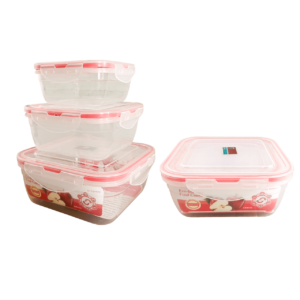 Cantina plástica cuadrada 3 PCS JO-237