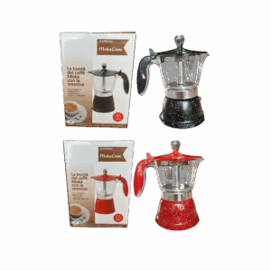 GRECA 3 TAZAS JO-164-3 MOKA CREM NEGRO Y ROJO 36/1